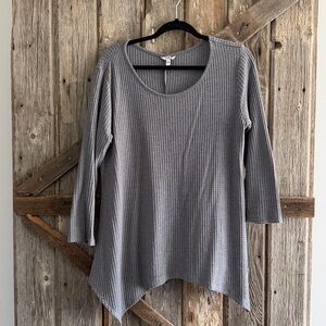 Sonoma Heather Gray Waffle Knit Top